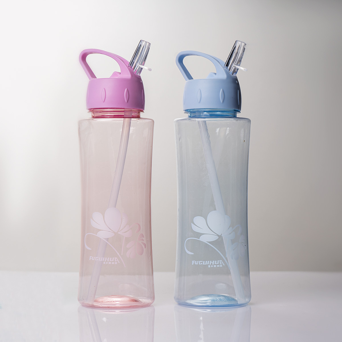 قمقمه آب آبی روشن مدل گل