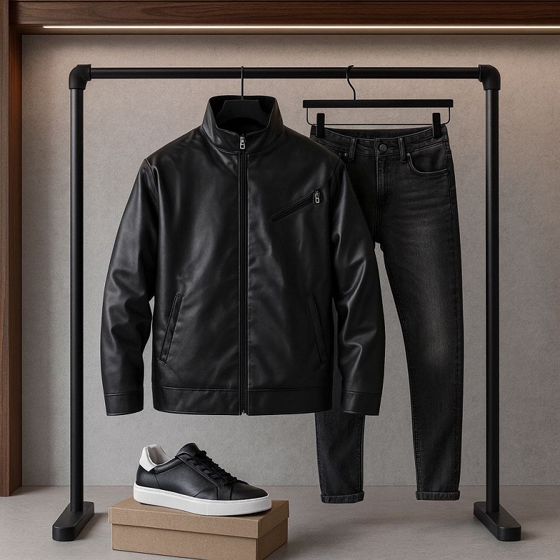 کاپشن چرم مردانه مدل Babak