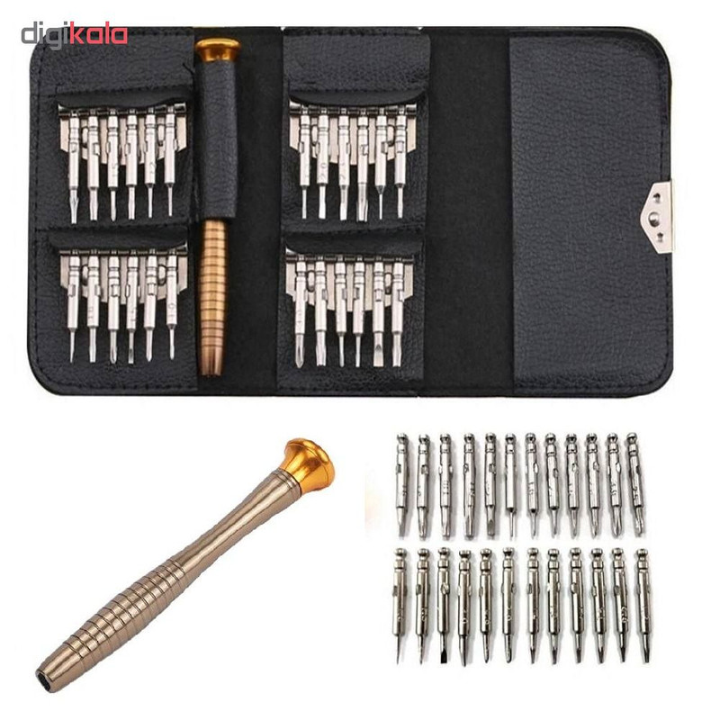 مجموعه 25 عددی پیچ گوشتی ساعتی جیبی-مشکی