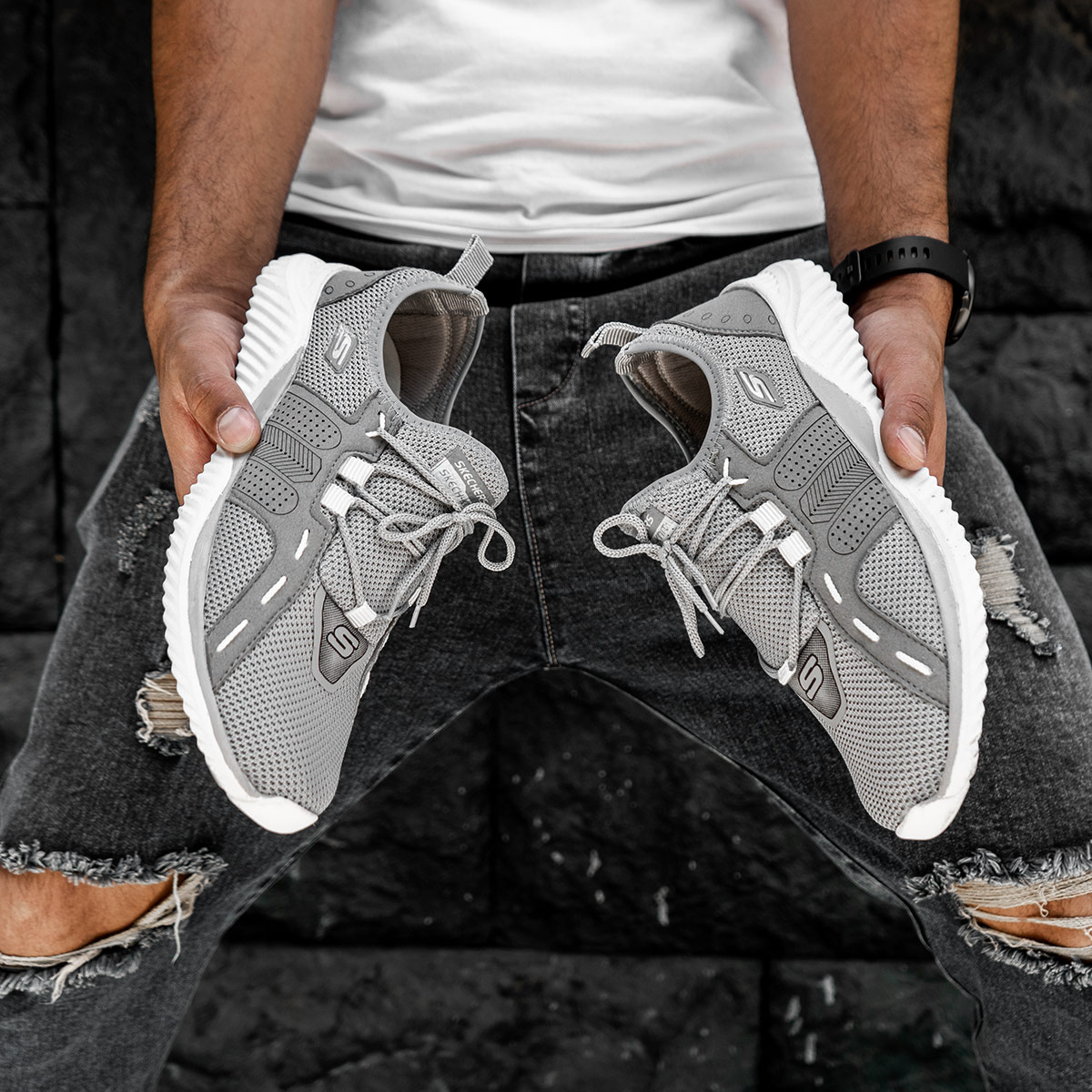 کفش ورزشیSKECHERS مردانه طوسی مدل Laviz