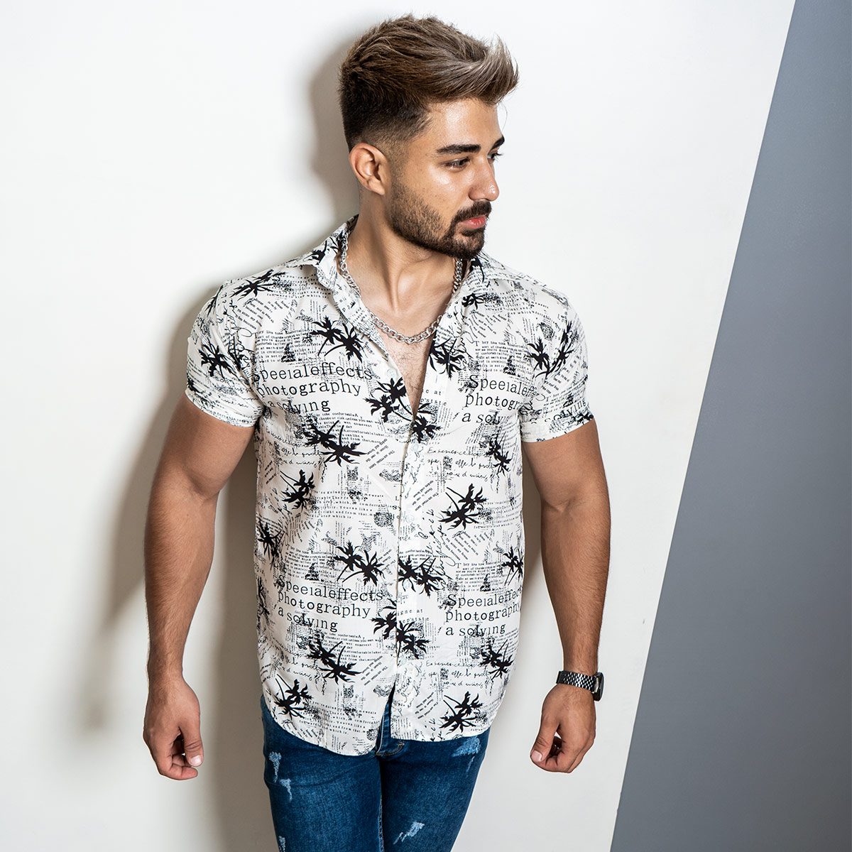 پیراهن هاوایی مردانه مدل Itaka